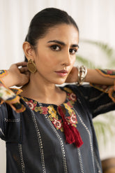 DC-0416 GREY EMBROIDERED KURTA